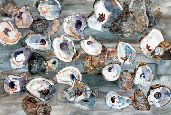 Bunch Of Oysters Fabric Placemat