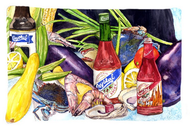 8637PILLOWCASE Crystal Hot Sauce With Seafood Fabric Standard Pillowcase