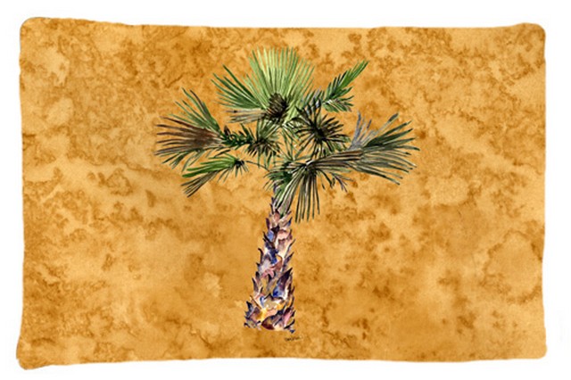 Palm Tree On Gold Fabric Standard Pillowcase