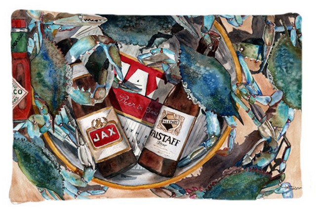 New Orleans Beers And Crabs Fabric Standard Pillowcase