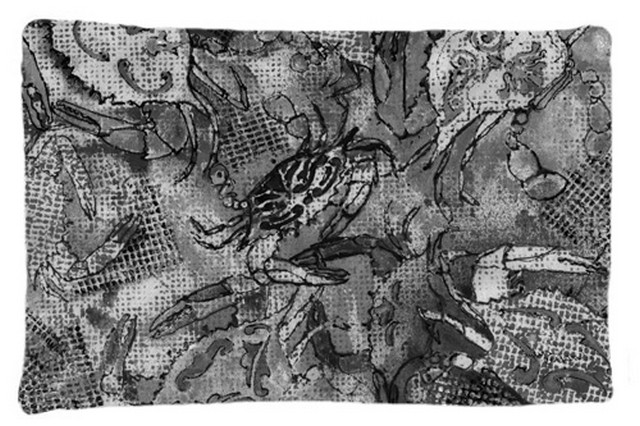 Grey Canvas Abstract Crabs Fabric Standard Pillowcase