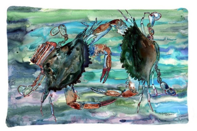 Watery Teal And Purple Crabs Fabric Standard Pillowcase