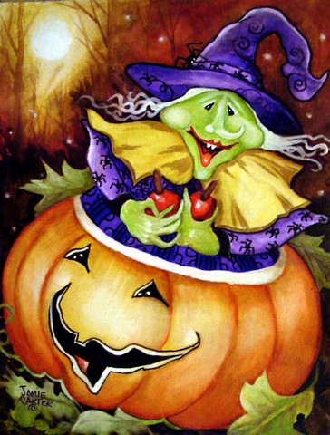 Bewitched And Glowing Halloween Flag Garden Size