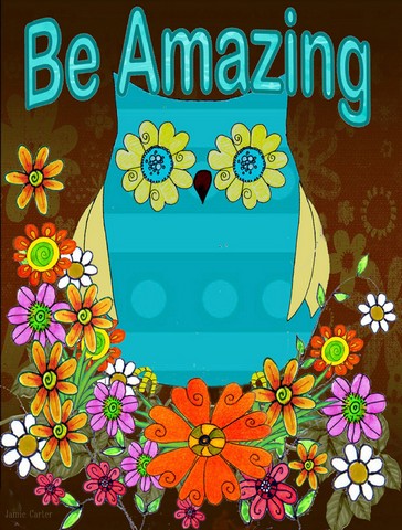 Be Amazing Owl Flag Garden Size