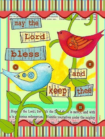 PJC1054GF May The Lord Bless You And Keep You Inspirational Flag Garden Size