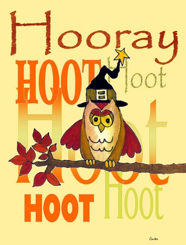 Hooray Hoot Hoot Owl Flag Canvas House Size