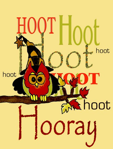 Hoot Hoot Hooray Owl Flag Canvas House Size