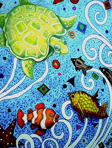 Turtle Time Turtle Flag Canvas House Size