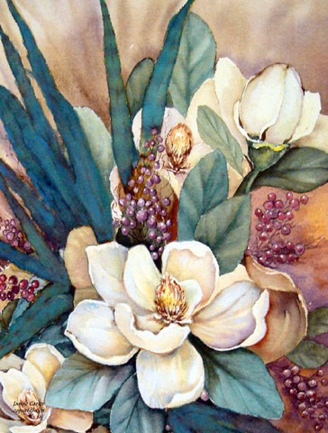 Southern Magnolias Flag Canvas House Size