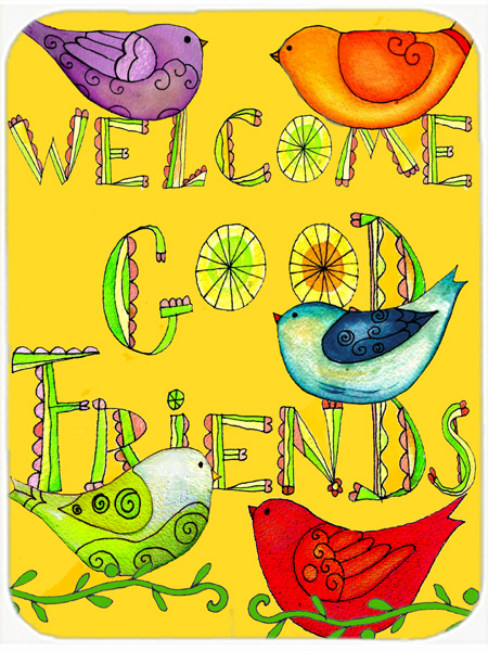 Welcome Good Friends Inspirational Glass Cutting Board- - Large
