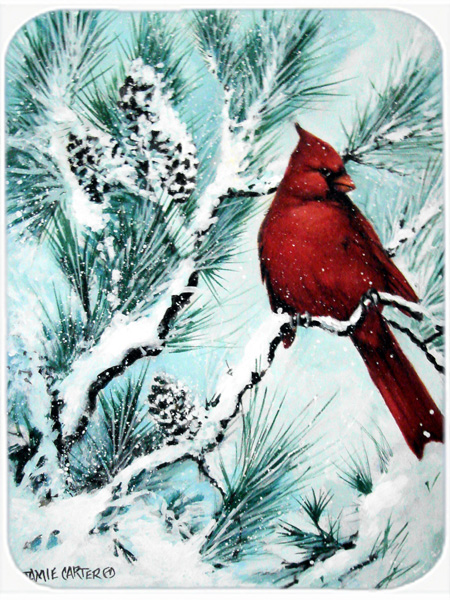 Winters Glory Redbird 1 Northern Cardinal Glass Cutting Board- Large