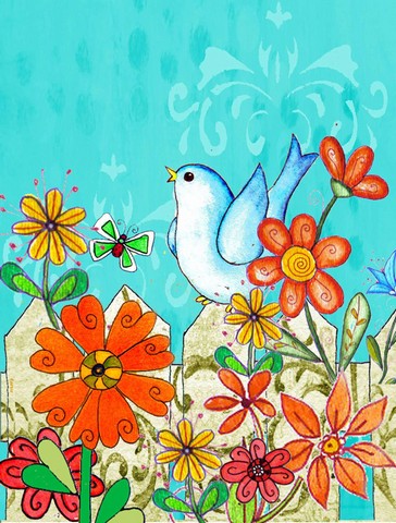 Flower Good Day To Bloom Flag Canvas House Size