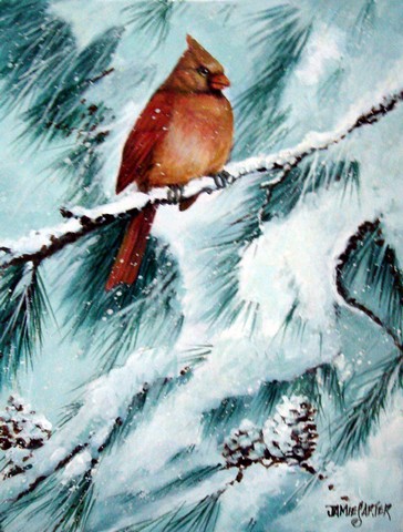 Winters Glory Redbird 2 Northern Cardinal Flag Canvas House Size