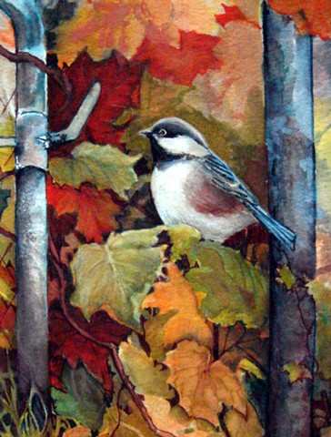 Fence Sitter Chickadee Flag Canvas House Size