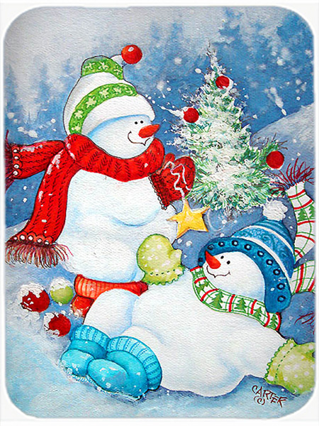 The Teens Celebrate Snowman Glass Cutting Board- Large