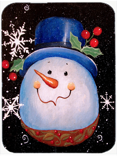 Top Hat Greetings Snowman Glass Cutting Board, Large