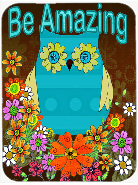 Be Amazing Owl Glass Cutting Board- Large