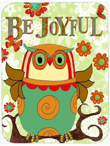 Be Joyful Owl Glass Cutting Board- Large