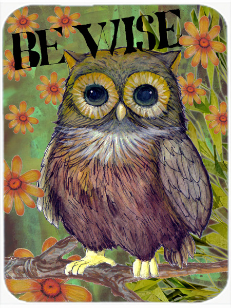 Be Wise Owl Glass Cutting Board, Large