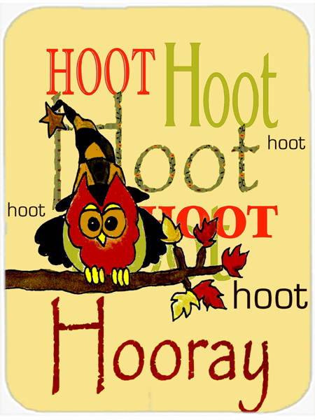 Hoot Hoot Hooray Owl Glass Cutting Board- Large