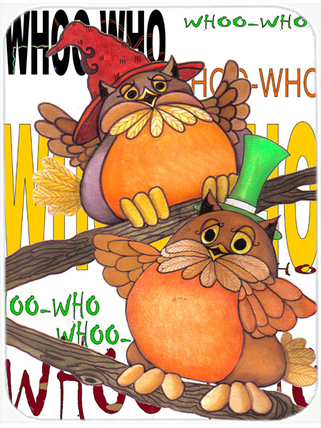 Whoo Who Owl Glass Cutting Board- Large