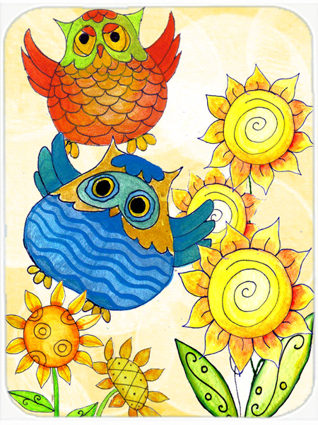 Celebrate Owl Glass Cutting Board, Large