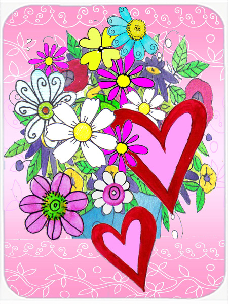 True Love Bouquet Valentines Day Glass Cutting Board- Large