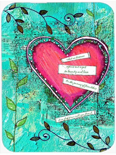 Heartfelt Wish Valentines Day Glass Cutting Board Large
