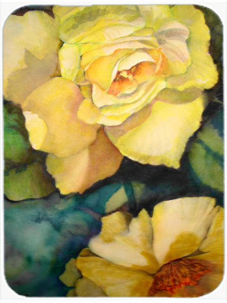 Yellow Roses Glass Cutting Board- Large