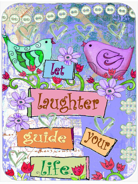 Let Laughter Guide Your Life Inspirational Glass Cutting Board- Large