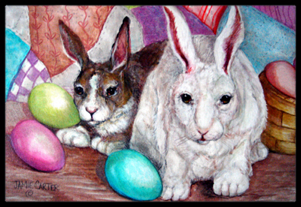 Buddy Buddies Easter Rabbit Indoor & Outdoor Mat- 24 x 36 in.