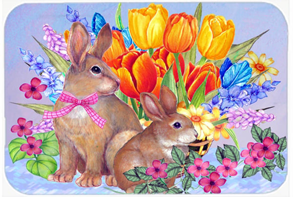 New Beginnings Ii Easter Rabbit Glass Cutting Board- Large