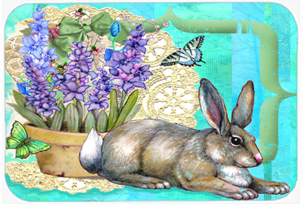 Springtime Easter Rabbit Glass Cutting Board- Large