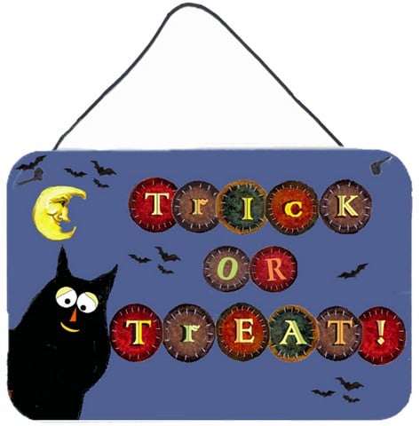 Trick & Treat Kitty Halloween Wall and Door Hanging Prints
