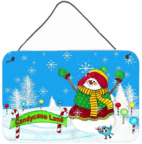 Candy Cane Lane Snowman Wall and Door Hanging Prints
