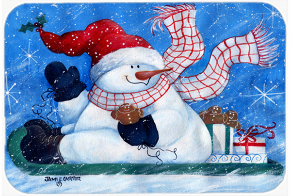 Come Ride With Me Snowman Glass Cutting Board- - Large