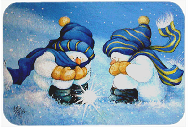 We Believe In Magic Snowman Glass Cutting Board, Large