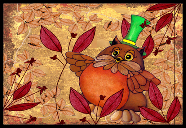 Hootie Fall Owl Indoor & Outdoor Mat, 24 x 36 in.