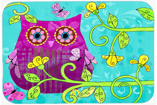 Sittin In The Flowers Owl Glass Cutting Board- Large