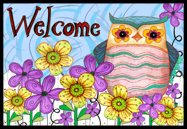 Welcome Owl Indoor & Outdoor Mat, 18 x 27 in.