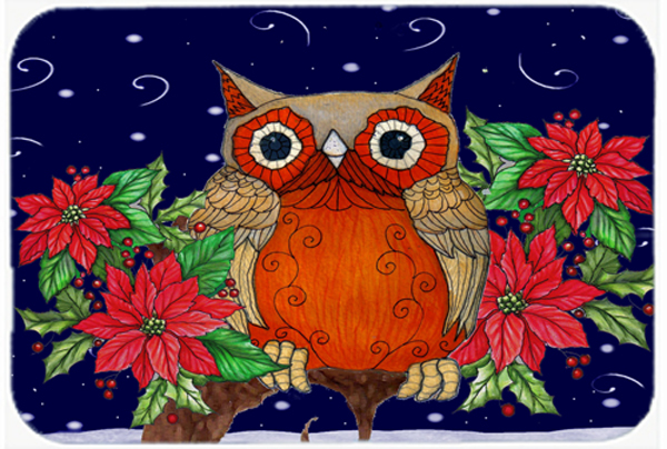 Whose Happy Holidays Owl Glass Cutting Board- Large