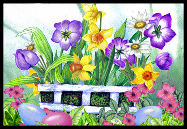 Finding Easter Eggs Indoor & Outdoor Mat 18 x 27 in.