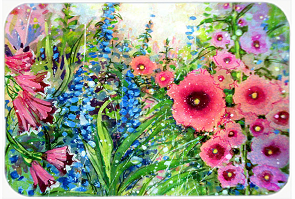 Easter Garden Springtime Flowers Glass Cutting Board- Large