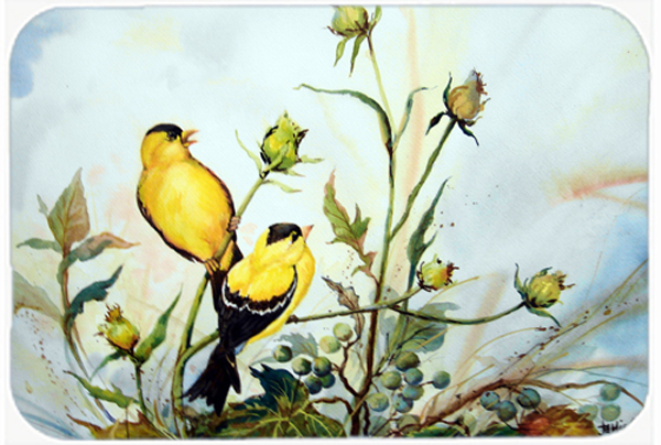 Joyful Morning Birds Glass Cutting Board, Large