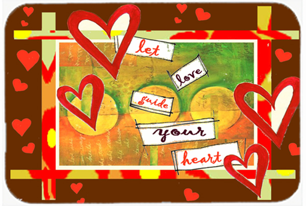 Let Love Guide Your Heart Valentines Day Glass Cutting Board- Large
