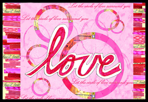 Love Is A Circle Valentines Day Indoor & Outdoor Mat, 24 x 36 in.