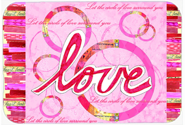 Love Is A Circle Valentines Day Glass Cutting Board, Large