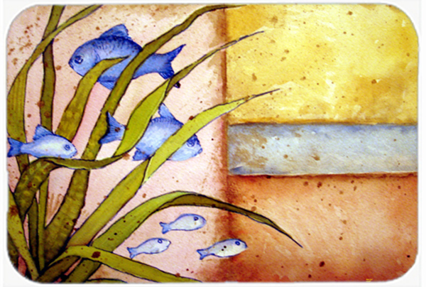 Message From The Sea Fishes Glass Cutting Board- Large