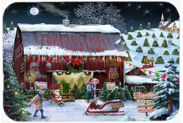 Christmas Tree Farm Glass Cutting Board, Large