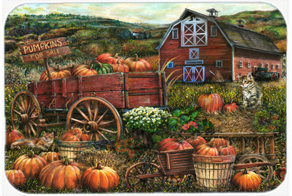 Pumpkin Patch And Fall Farm Glass Cutting Board, Large